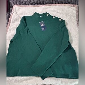 Crown & Ivy Emerald Knit with Jewel Buttons